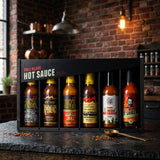 The RACK ver. 8 gift boxes w. hot sauces